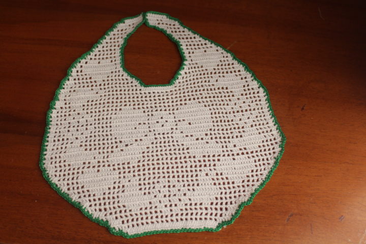 Bavaglino A Filet Uncinetto Crochet Cotone Cotton Bambini